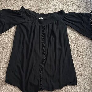 Love Fire Black Off-Shoulder 3/4 Sleeve Blouse